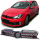 Body kitek és vizuális kiegészítők hűtőrács fényes Fekete piros ívvel VW Golf 6 és GTI 08-13 | race-shop.hu